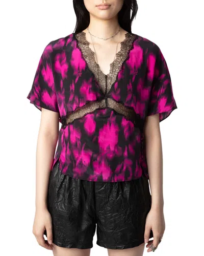 Zadig & Voltaire Tzar Silk Xray Top In Multi