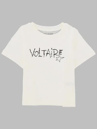 Zadig & Voltaire Unisex Kids Cotton T-shirt With Graphic Print In Neutral