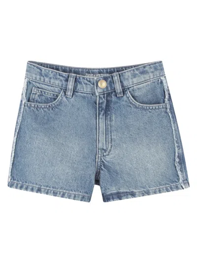 Zadig & Voltaire Unisex Mini Jean Shorts In Grey