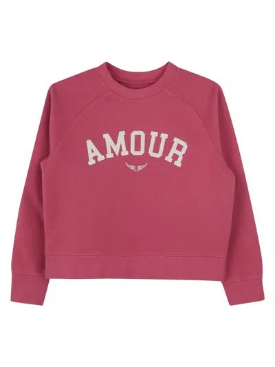 Zadig & Voltaire Unisex Mini Sweatshirt For Kids In Pink