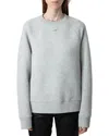 Zadig & Voltaire Upper Pmo Rhinestone Wings Sweatshirt In Gray