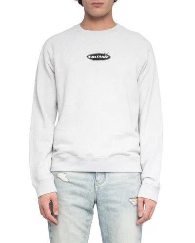 Zadig & Voltaire Uppy Slub Moto Sweatshirt In Gray