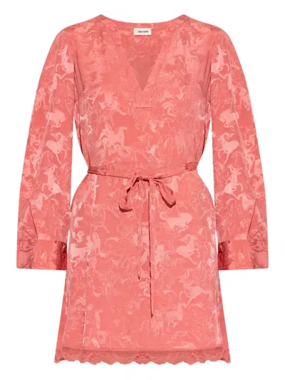 Zadig & Voltaire V-neck Printed Dress In Multi