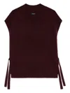 Zadig & Voltaire Womens Maddy Sleeveless Cashmere Jumper Burgundy In Brown