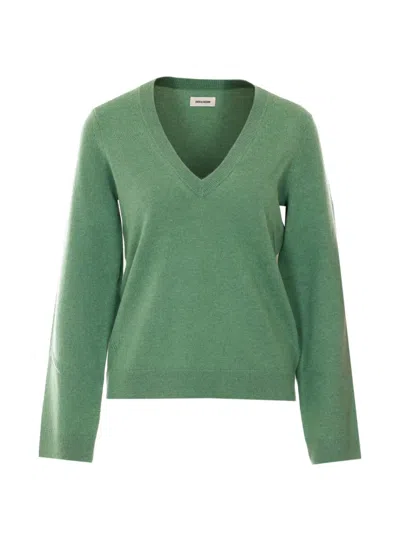 Zadig & Voltaire V-neck Sweater In Green