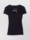 Zadig & Voltaire V-neckline Graphic Print Top With Fishnet Skull In Black