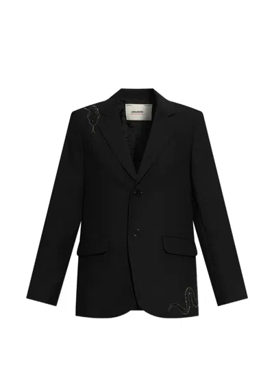 Zadig & Voltaire Vanille Crystal-embellished Blazer In Black