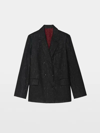 Zadig & Voltaire Vaska Pinstripe Blazer​ In Gray