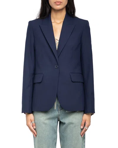 Zadig & Voltaire Vavy Tailleur Blazer In Purple