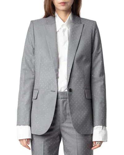 Zadig & Voltaire Valse Blazer In Gris Chine