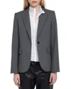 Zadig & Voltaire Vavy Chine Strass Blazer In Gray