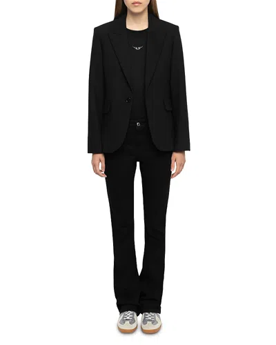 Zadig & Voltaire Vavy Strauss Rock N Roll Blazer In Black