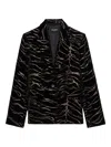 Zadig & Voltaire Vavy Tiger-stripe Velvet Blazer In Black