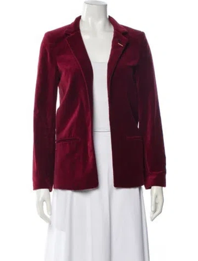 Pre-owned Zadig & Voltaire Velvet Blazer In Burgundy