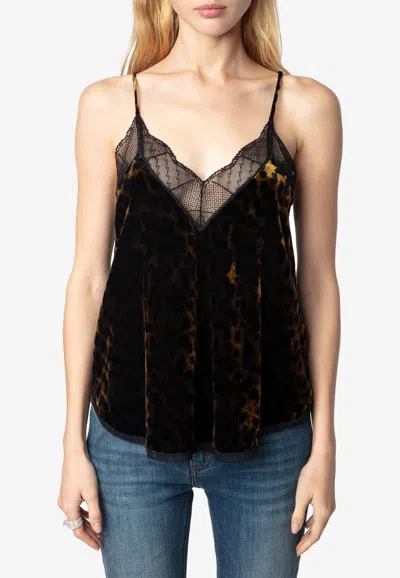 Zadig & Voltaire Velvet Christy Leopard Print Camisole Top