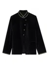 Zadig & Voltaire Velvet-effect Embellished-collar Jacket In Black