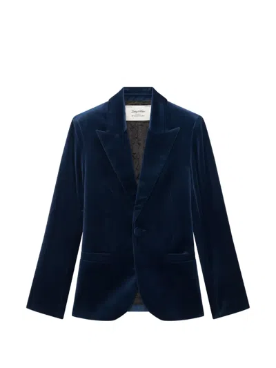 Zadig & Voltaire Velvet Single-breasted Blazer In Blue