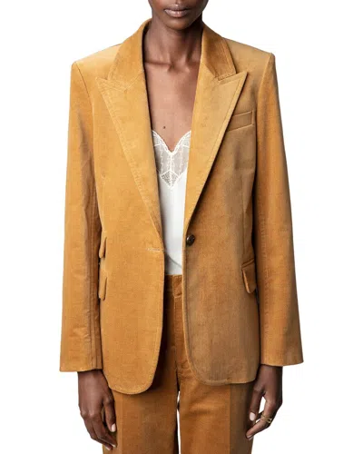 Zadig & Voltaire Venus Blazer In Yellow