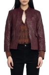 Zadig & Voltaire Veryn Cuir Crinkled Leather Jacket In Brown