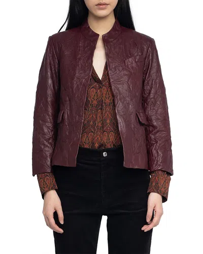 ZADIG & VOLTAIRE VERYN CUIR FROISSE LEATHER JACKET