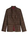 Zadig & Voltaire Verysa Paisley-print Mandarin-collar Blazer In Brown