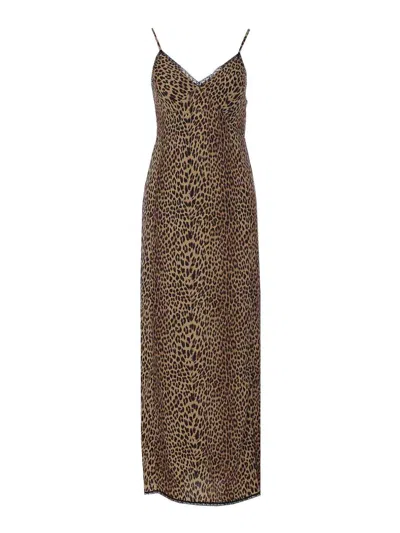 Zadig & Voltaire Ramelil Leo Lingerie Dress In Brown