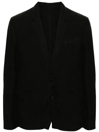 Zadig & Voltaire Viks Single-breasted Linen Blazer In Black