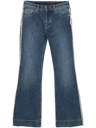 Zadig & Voltaire Womens Medium Blue Vincente Logo-embroidered Flared-leg Mid-rise Stretch-denim Jeans