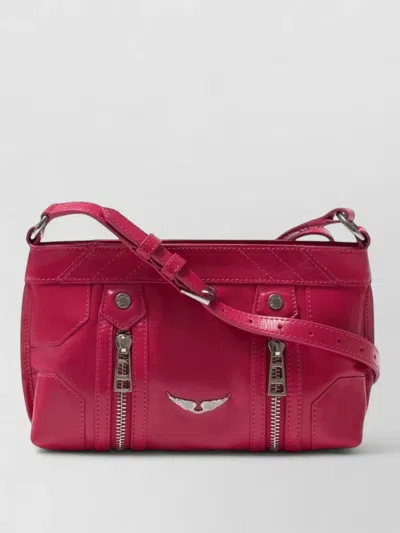 Zadig & Voltaire Vintage Patent Leather Crossbody Shoulder Bag In Pink