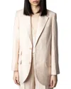 Zadig & Voltaire Violet Linen-blend Blazer In Neutral