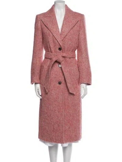 Pre-owned Zadig & Voltaire Virgin Wool Faux Fur Coat In Pink