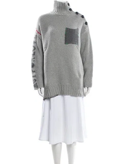Pre-owned Zadig & Voltaire Virgin Wool Graphic Print Sweater In Gray