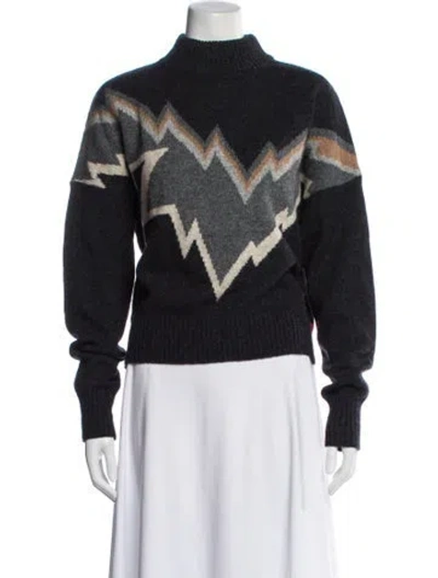 Pre-owned Zadig & Voltaire Virgin Wool Printed Sweater In Gray