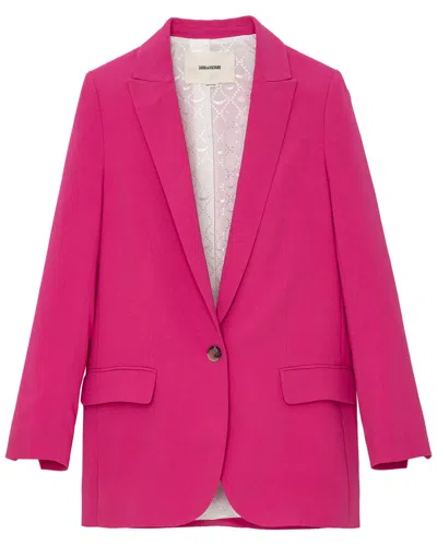 Zadig & Voltaire Viva Crepe Blazer In Pink
