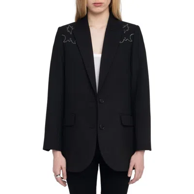 Zadig & Voltaire Viva Rhinestone Detail Jacket