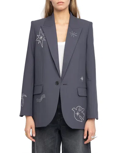 Zadig & Voltaire Vival Blazer In Blue