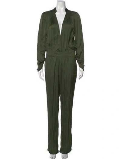 Pre-owned Zadig & Voltaire V-neck Jumpsuit In Green