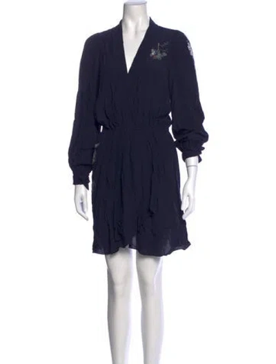 Pre-owned Zadig & Voltaire V-neck Knee-length Dress In Blue