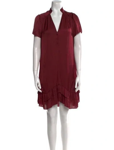 Pre-owned Zadig & Voltaire V-neck Knee-length Dress In Red