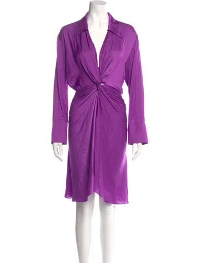 Pre-owned Zadig & Voltaire V-neck Knee-length Dress W/ Tags In Purple