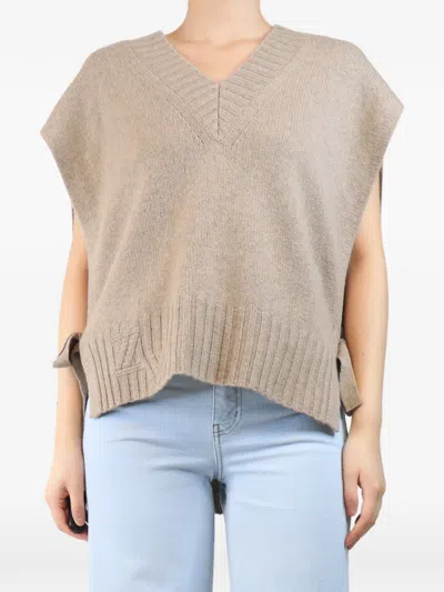 Pre-owned Zadig & Voltaire V-neck Knitted Vest In Neutral