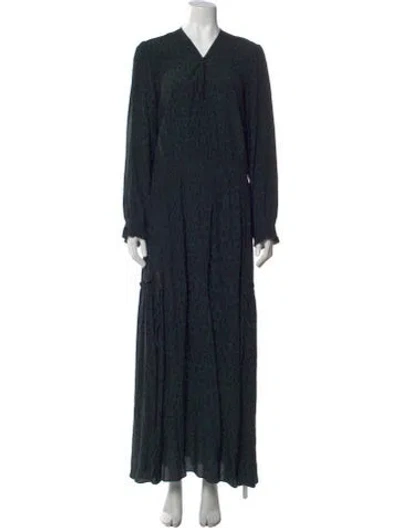 Pre-owned Zadig & Voltaire V-neck Long Dress In Multi
