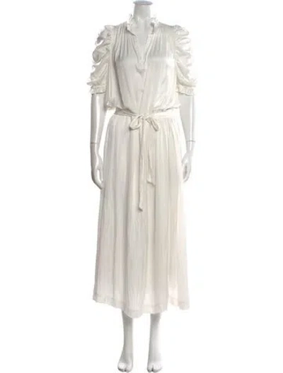 Pre-owned Zadig & Voltaire V-neck Long Dress In White