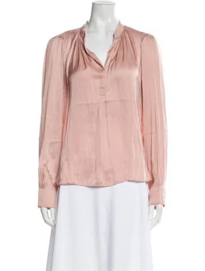 Pre-owned Zadig & Voltaire V-neck Long Sleeve Blouse In Neutral