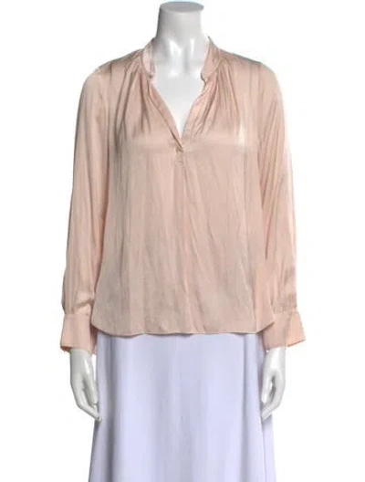 Pre-owned Zadig & Voltaire V-neck Long Sleeve Blouse In Neutral
