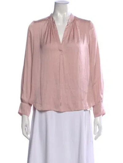 Pre-owned Zadig & Voltaire V-neck Long Sleeve Blouse In Neutral