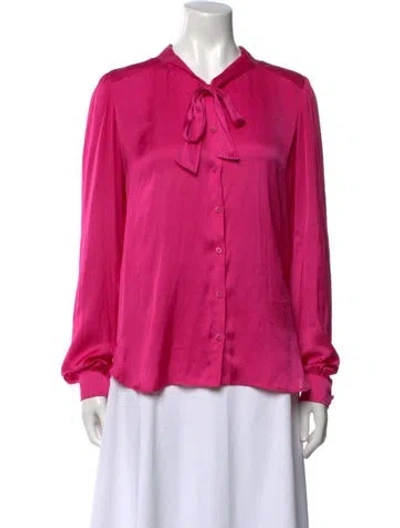 Pre-owned Zadig & Voltaire V-neck Long Sleeve Blouse In Pink