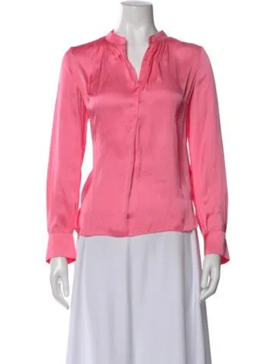 Pre-owned Zadig & Voltaire V-neck Long Sleeve Blouse In Pink