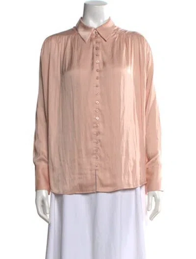 Pre-owned Zadig & Voltaire V-neck Long Sleeve Blouse In Pink