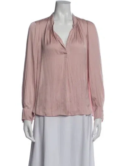 Pre-owned Zadig & Voltaire V-neck Long Sleeve Blouse In Purple